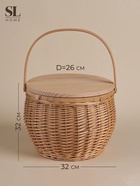 УЦЕНКА Корзина для пикника Sima-Land Home, 32×32×26 см, без крышки - Фото 2