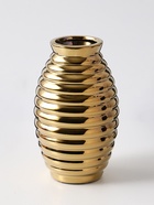 Ваза для цветов «Дайзи», полосы, 20×11×7 см, керамика, золото - Фото 1