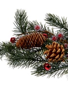 Декор настенный «Еловая ветвь с шишками», 70×27 см, 30 LED, от батареек CR2032×2, свечение тёплое белое - фото 9456734