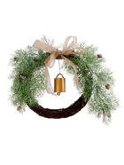 Декоративный венок «Ель с колокольчиком», d=55 см, 30 LED, от батареек CR2032×2, свечение тёплое белое - Фото 3