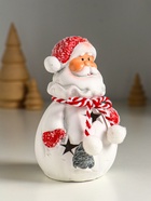 Фигурка светящаяся «Дед Мороз в шубке с помпонами», керамика, 7.5×6.5×12.5 см - Фото 3