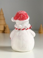 Фигурка светящаяся «Снеговик в шубке с помпонами», керамика, 7.5×6.5×12.5 см - Фото 4