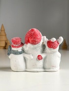 Фигурка светящаяся «Дед Мороз, снеговик и лосик», керамика, 15.5×5.8×11.5 см 10876065