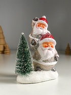 Фигурка светящаяся «Два Деда Мороза у ёлочки», керамика, 12×7×16 см - Фото 3