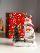 Фигурка светящаяся «Два Деда Мороза у ёлочки», керамика, 12×7×16 см - Фото 6