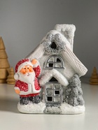 Фигурка светящаяся «Дед Мороз у домика», керамика, 12×7×15.5 см - Фото 2