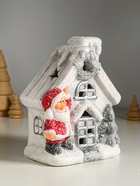 Фигурка светящаяся «Дед Мороз у домика», керамика, 12×7×15.5 см - Фото 3