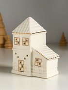 Фигурка светящаяся «Домик с верандой», керамика, белый с золотом, 9.5×6×12.5 см - Фото 5