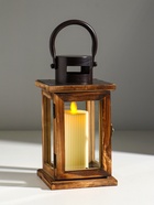 Деревянный подсвечник на 1 свечу «Фонарь», серо-коричневый, 11.5×11.5×22.5 см - Фото 1