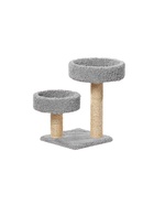 Когтеточка с лежанкой «Двойная лапа», 42×42×65 см, сизаль, серый 10934751
