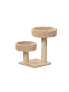 Когтеточка с лежанкой «Двойная лапа», 42×42×65 см, сизаль, бежевый 10934752