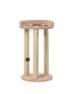 Когтеточка с лежанкой «Мегалапа» 62×62×110 см, сизаль, бежевый 10934757