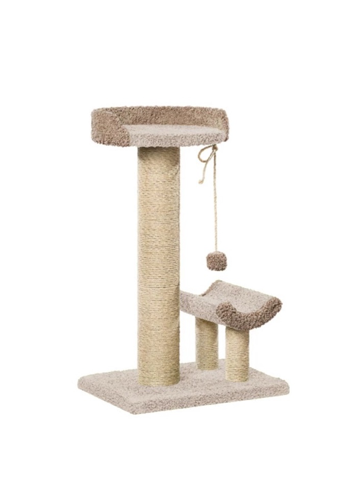 Комплекс для кошек с когтеточкой, с лежанкой «Мишутик» 72×52×116 см, сизаль, капучино - Фото 1