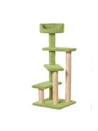 Комплекс для кошек с когтеточкой, с лежанкой «Винтовая лестница» 57×57×143 см, сизаль, зеленый 10934775