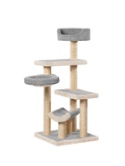 Комплекс для кошек с когтеточкой, с лежанкой «Пыжик» 62×62×150 см, сизаль, серый 10934781