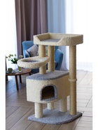 Комплекс для кошек с когтеточкой, с лежанкой «Угляша» 55×55×115 см, сизаль, серый 10934792