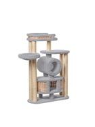 Комплекс для кошек с когтеточкой, с лежанкой «Борбошик» 100×42×140 см, сизаль, серый 10934804