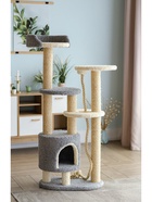 Комплекс для кошек с когтеточкой, с лежанкой «Апель» 70×42×155 см, сизаль, серый 10934805