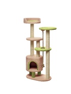 Комплекс для кошек с когтеточкой, с лежанкой «Апель» 70×42×155 см, сизаль, бежевый, зеленый 10 10934806