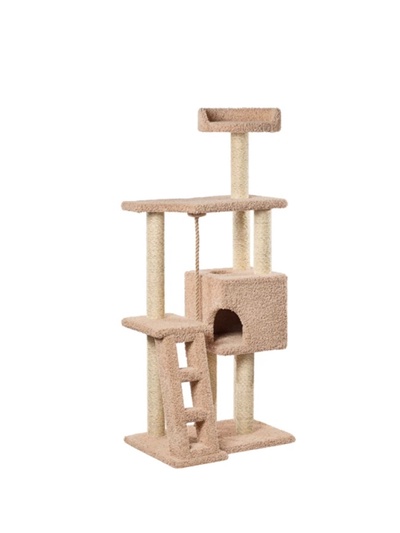 Комплекс для кошек с когтеточкой, с лежанкой «Сиричка» 82×62×185 см, сизаль, бежевый