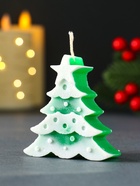 Свеча новогодняя «Ёлочка с огоньками», 60×70 мм, зелёный - фото 809246352