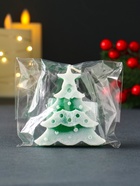 Свеча новогодняя «Ёлочка с огоньками», 60×70 мм, зелёный - фото 809304443