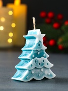 Свеча новогодняя «Ёлочка с огоньками», 60×70 мм, бирюзовый - Фото 3