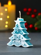 Свеча новогодняя «Ёлочка с огоньками», 60×70 мм, бирюзовый - Фото 4