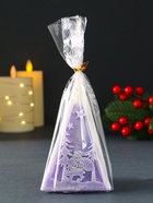 Свеча новогодняя «Пирамида Дед Мороз», 6×6.5×12 см, фиолетовый - Фото 4