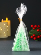 Свеча новогодняя «Пирамида Снеговик», 60×120 мм, зелёный - фото 809304453