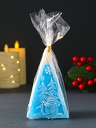 Свеча новогодняя «Пирамида Снеговик», 6×6.5×12 см, голубой - Фото 4