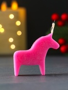 Декоративная свеча новогодняя «Лошадка мини», 55×50 мм, розовый - Фото 2