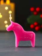 Декоративная свеча новогодняя «Лошадка мини», 55×50 мм, розовый - Фото 4