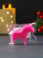 Декоративная свеча новогодняя «Лошадка мини», 55×50 мм, розовый - фото 119371018