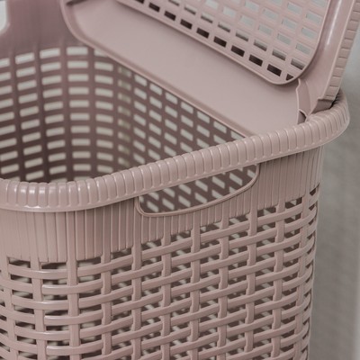 Корзина бельевая, 50 л, 42×31×56 см, с крышкой, МИКС