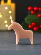 Декоративная свеча новогодняя «Лошадка мини», 55×50 мм, бежевый - Фото 3