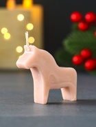 Декоративная свеча новогодняя «Лошадка мини», 55×50 мм, бежевый - Фото 4