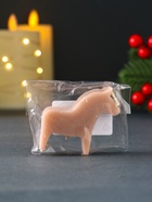 Декоративная свеча новогодняя «Лошадка мини», 55×50 мм, бежевый - Фото 5