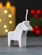 Декоративная свеча новогодняя «Лошадка мини», 55×50 мм, серый - Фото 1