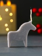 Декоративная свеча новогодняя «Лошадка мини», 55×50 мм, серый - Фото 3