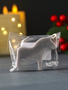 Декоративная свеча новогодняя «Лошадка мини», 55×50 мм, серый - Фото 6