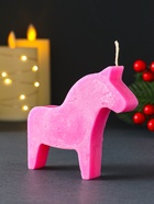 Декоративная свеча новогодняя «Лошадка», 95×105 мм, розовый - Фото 2
