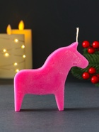 Декоративная свеча новогодняя «Лошадка», 95×105 мм, розовый - Фото 5