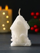 Свеча новогодняя «Домик с Пряником», 40×70 мм, белый - фото 809246419