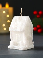 Свеча новогодняя «Домик с Пряником», 40×70 мм, белый - фото 809246420