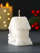 Свеча новогодняя «Домик с Пряником», 40×70 мм, белый - фото 809246422