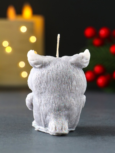 Свеча декоративная «Филюшка новогодняя», 50×65 мм, серый