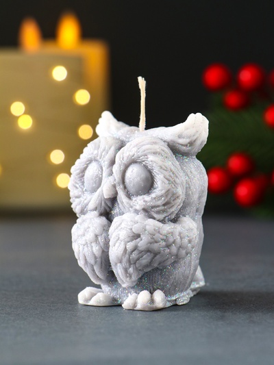 Свеча декоративная «Филюшка новогодняя», 50×65 мм, серый