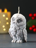 Свеча декоративная «Совушка новогодняя», 50×75 мм, серый - фото 809246430