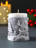 Свеча новогодняя цилиндр «Сказочный лес», 75×85 мм, серый - фото 117895834 Свеча новогодняя цилиндр «Сказочный лес», 75×85 мм, серый - фото 117895834